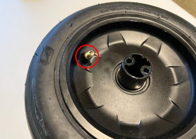 The Onewheel GT valve stem.
