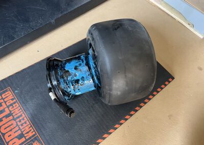 The Onewheel Pint tire being removed.
